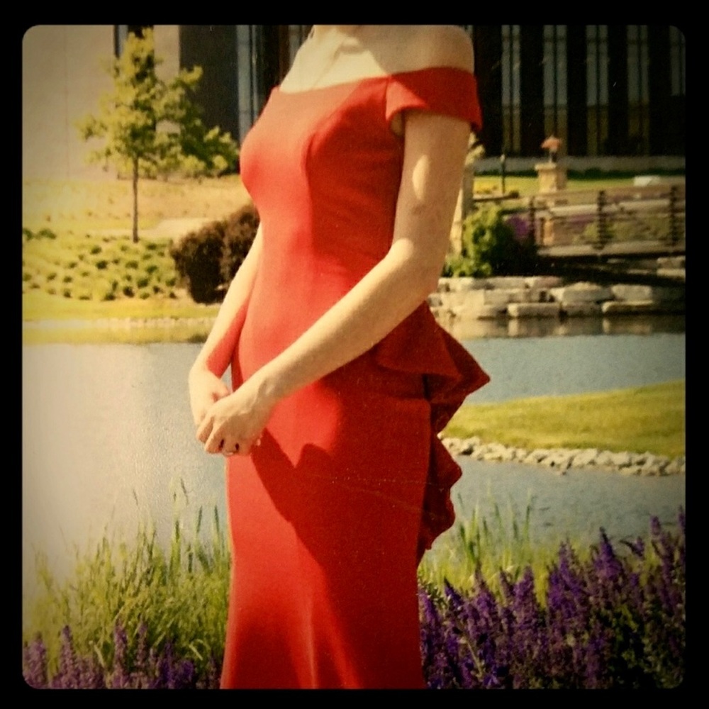 Red formal dress mermaid fit